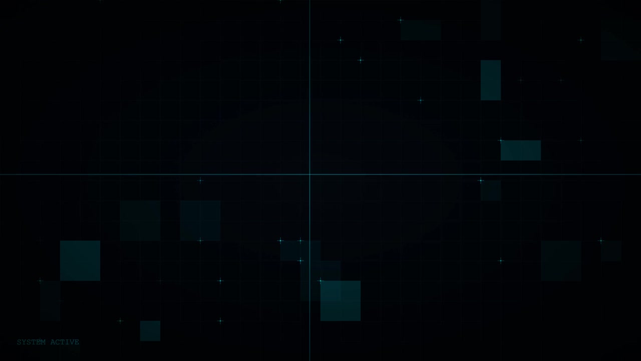 Digital Interface Background with Floating Geometric Data Elements