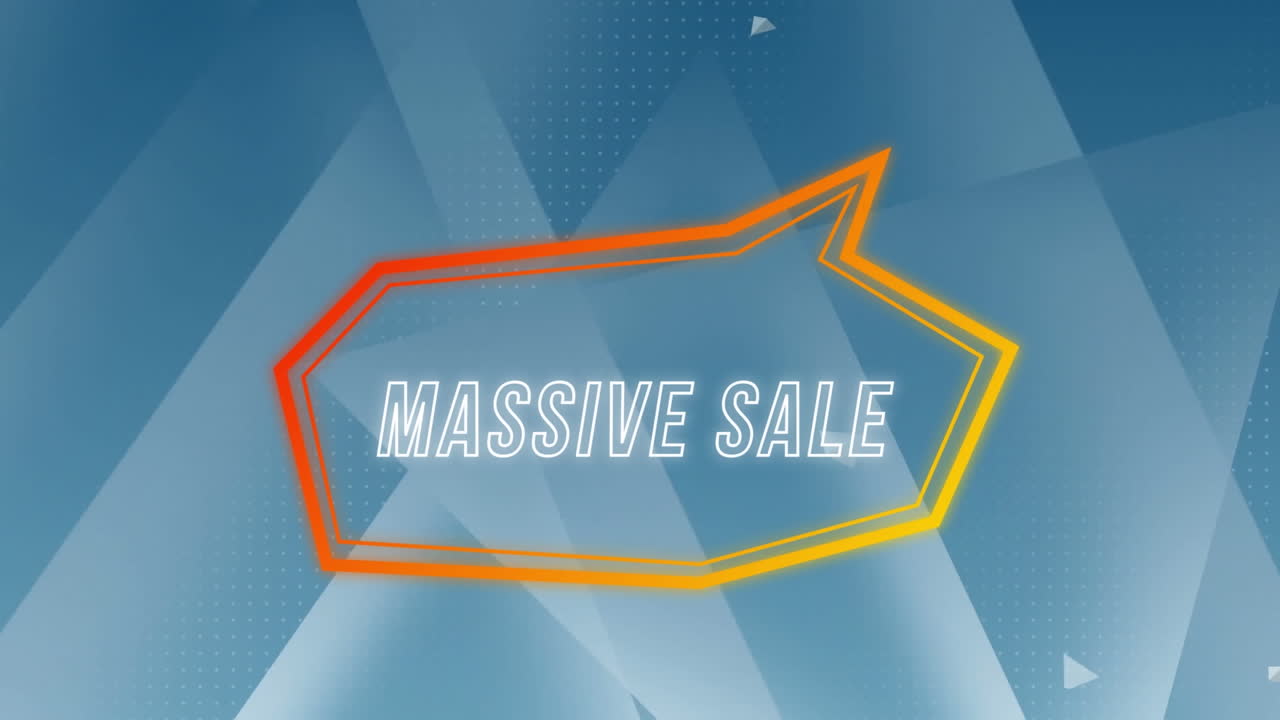 animação de texto de venda maciça em bolha de fala retro