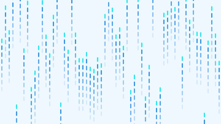 Abstract Digital Background with Rising Blue Data Lines