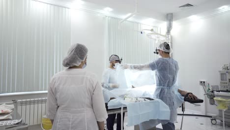 surgical procedure in an operating room