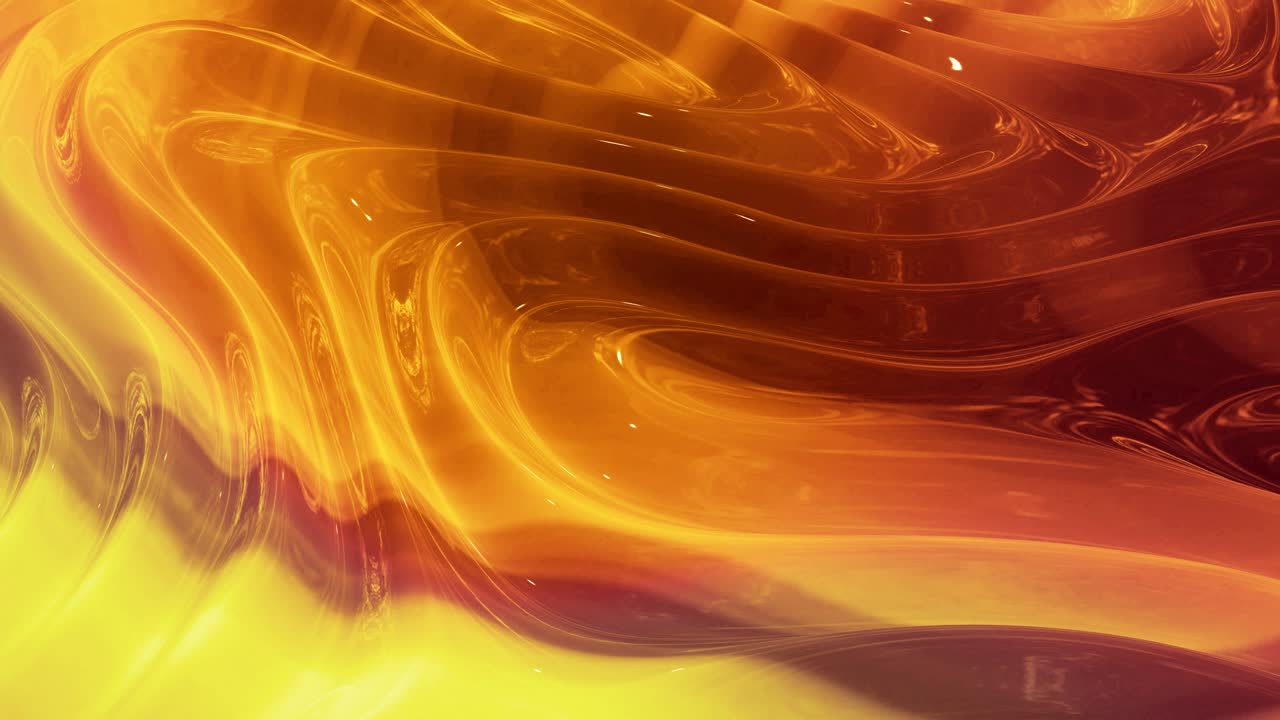 fondo abstracto en bucle con patrón líquido dorado brillante y ondulado en una superficie brillante y brillante. fluido amarillo viscoso. hermoso telón de fondo festivo creativo.