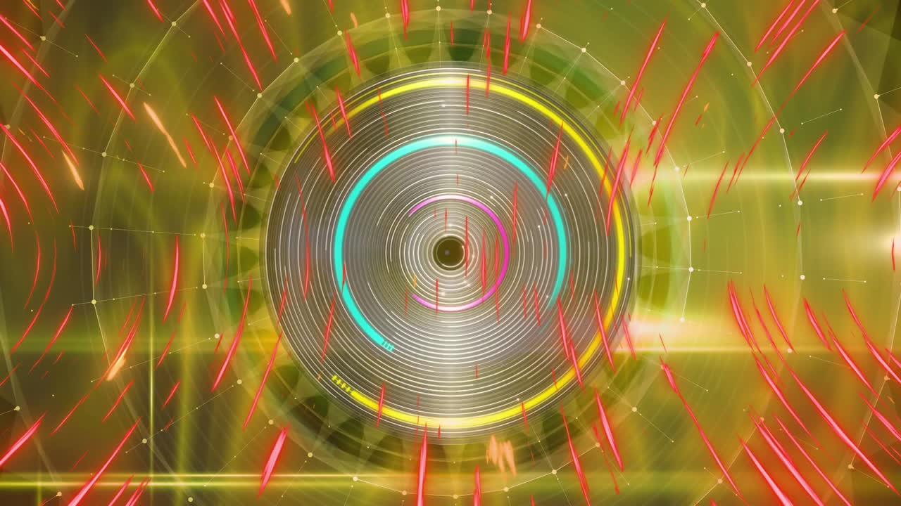 animación de rastros de luz roja brillante sobre el escaneo de alcance brillante