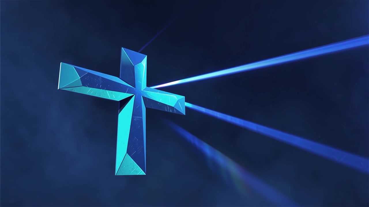 Croce Cristiana Luce Celestiale Sfondo per il Culto.