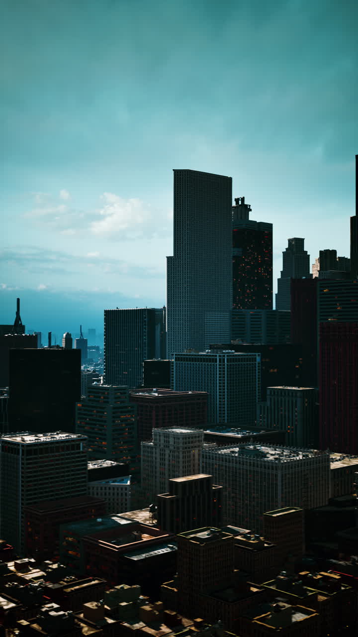 Una vista impresionante del horizonte de una ciudad por la noche