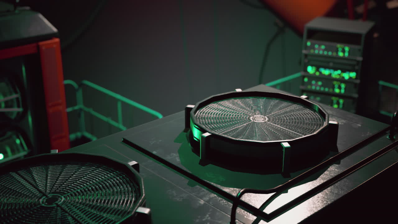 냉각 팬이 있는 미래형 서버