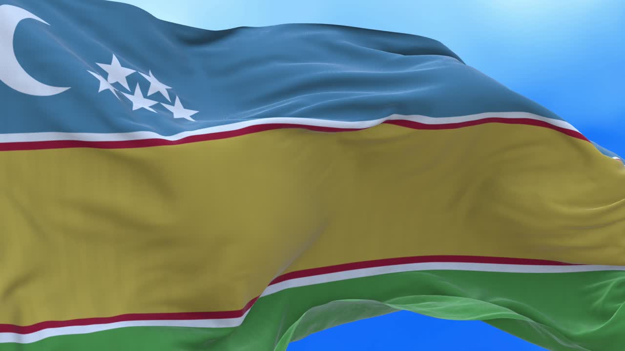 la bandera de la república de karakalpakistán.