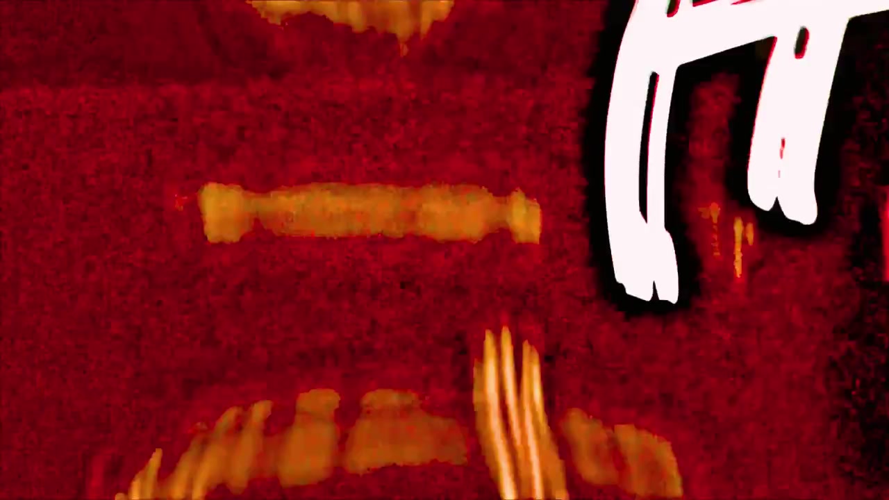 Abstract Motion Graphics with Distorted Text and Red Background