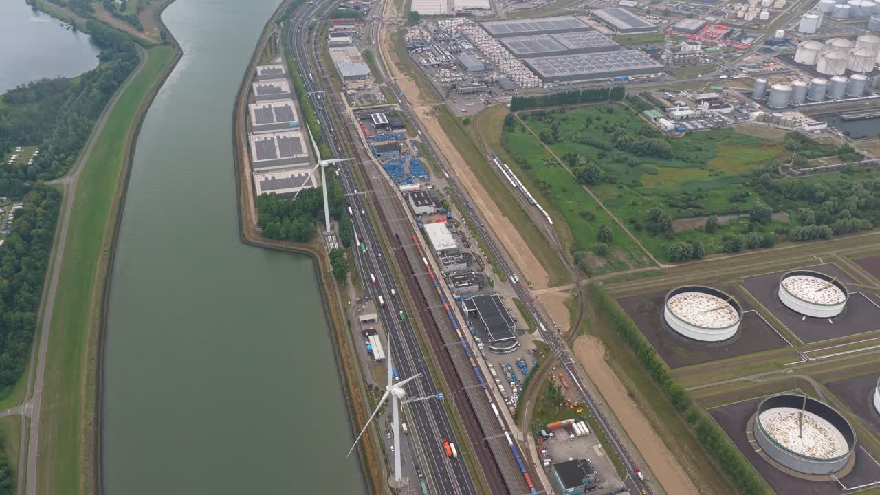 Rotterdam Europoort energy hub with chemical storage tanks, Netherlands