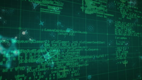 animation of data processing and molecules in green space