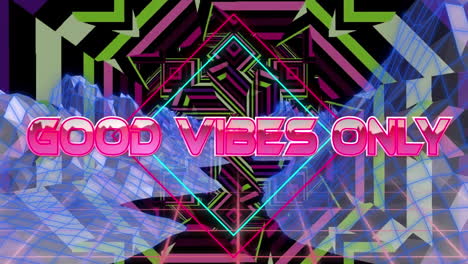 animación de buenas vibraciones sólo en el espacio digital abstracto caleidoscópico