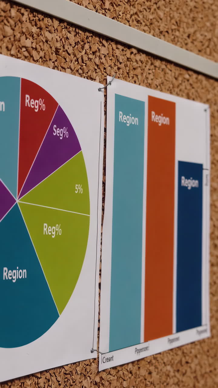 Business Charts on Corkboard