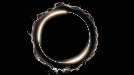luminous ring on dark background animation isolated asset, transparent 4k video, alpha channel