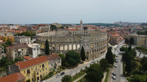 majestic view at famous european city of pula and arena of roman time