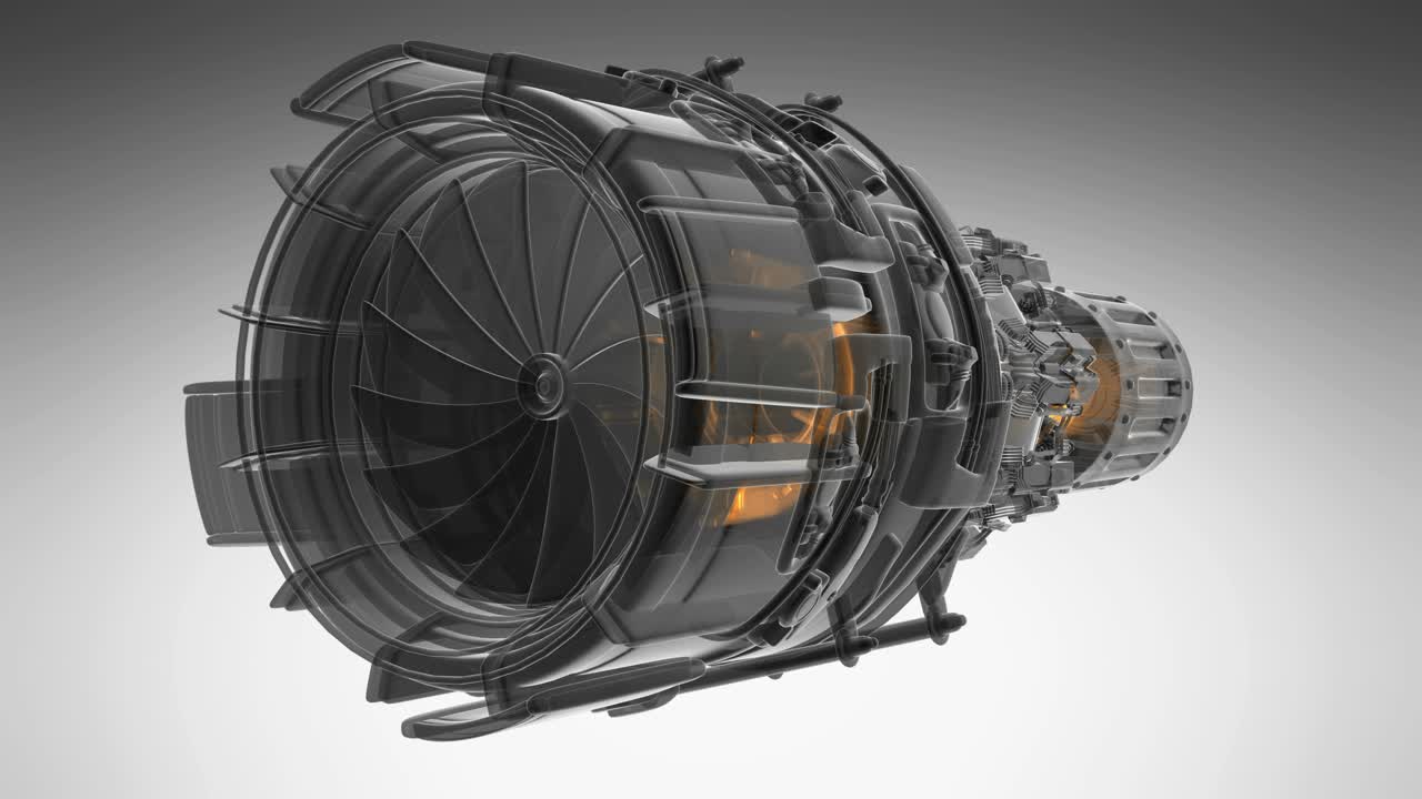 Rotate Jet Engine Turbine