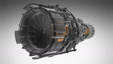 rotate jet engine turbine