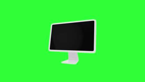 monitor 3d animation green screen 4k