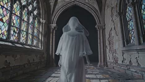 ghost in an abandoned church