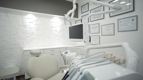 a dental chair on a dental clinic