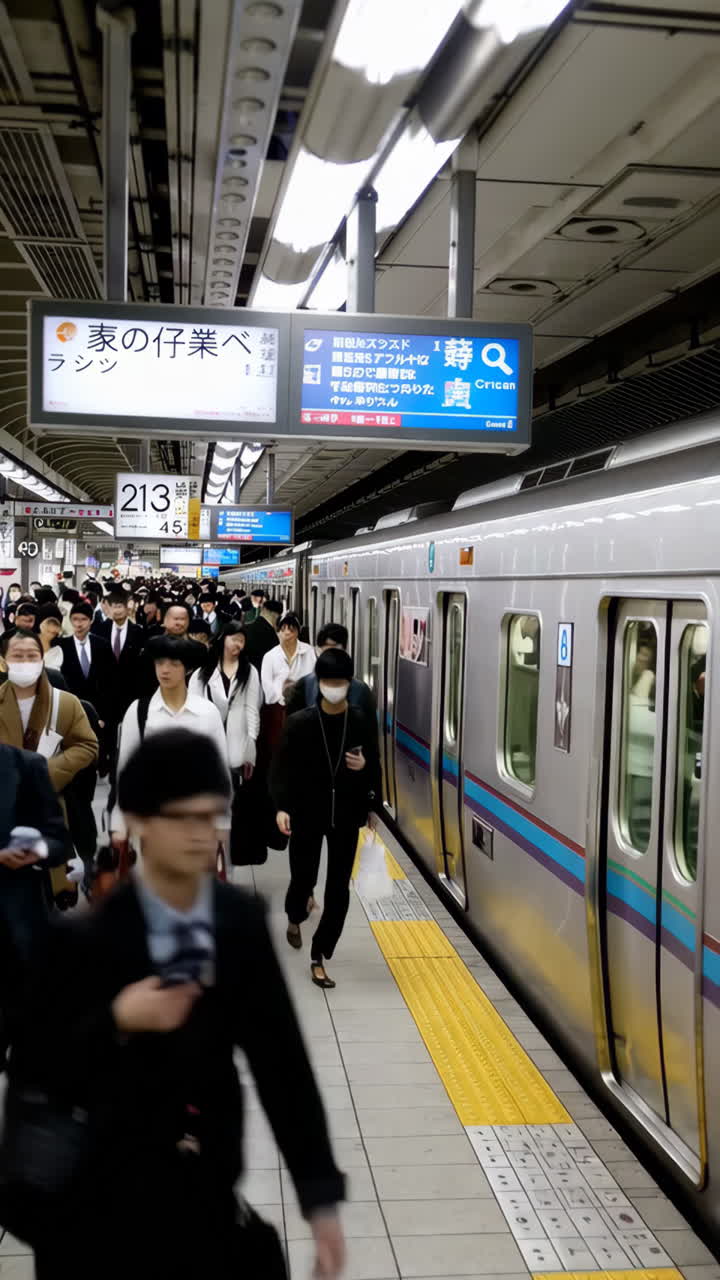 Busy Subway Station in Japan