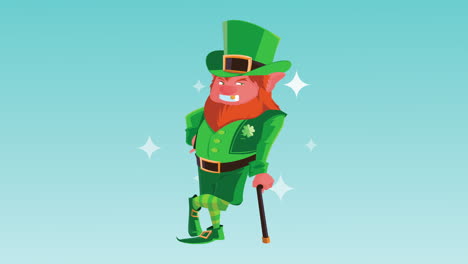 happy saint patricks day animation with leprechaun character