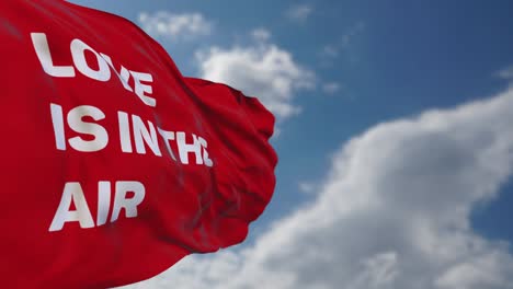 la bandera del mensaje de amor en el aire.