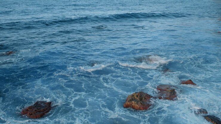 las olas del océano chocando contra las rocas