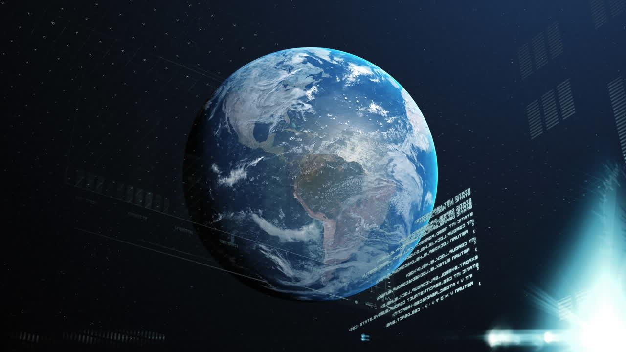 Animation of data processing and statistics over globe