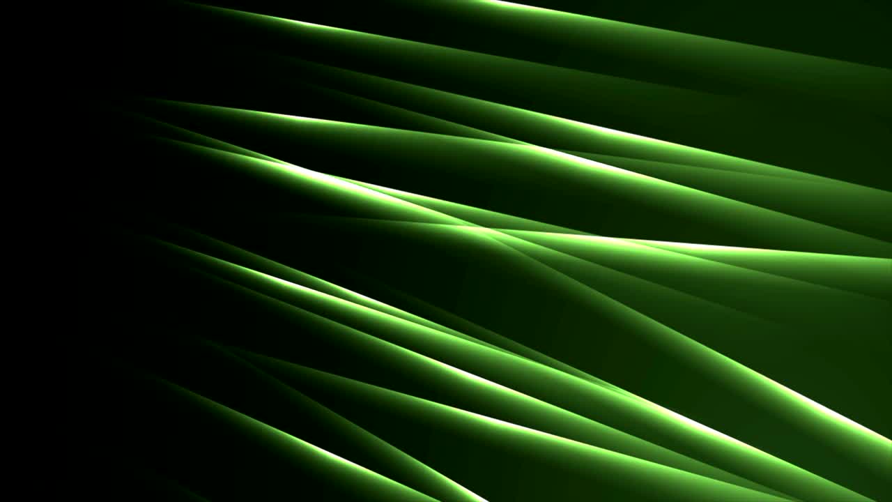 Linee laser verde scuro astratte, motion design hi-tech