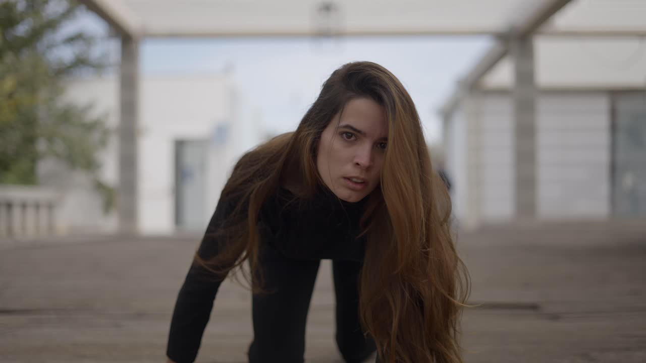 Woman in a Dynamic Yoga Pose