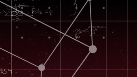 animación de fórmulas matemáticas en movimiento y cubo con contorno blanco girando en fondo oscuro