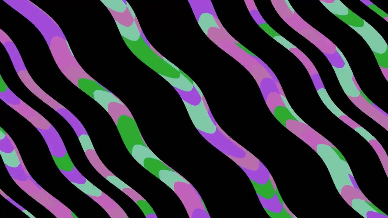 Animazione astratta di linee ondulate colorate su sfondo nero