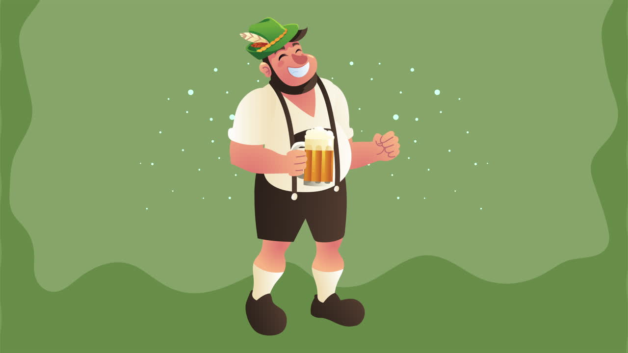 celebración del oktoberfest hombre alemán con cerveza