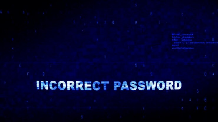 Incorrect Password Text Digital Noise Twitch Glitch Distortion Effect Error Loop Animation.