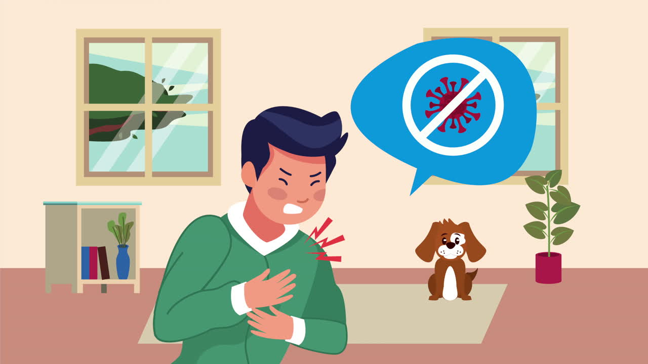 stop covid19 campaign with man sick