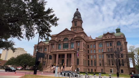 Fort-Worth-Tarrant-County-Altes-Gerichtsgebäude-Aus-Rotem-Backstein-In-Der-Innenstadt