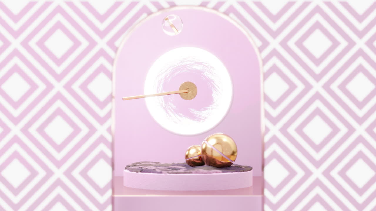 Dynamic lever hitting crystal ball. ASMR 3d animation looped