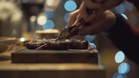 steak dinner at a restaurant