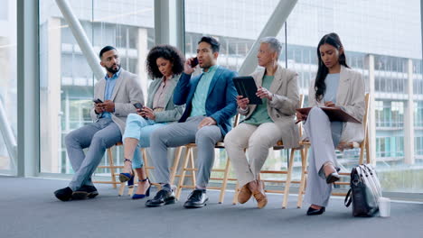 business people, interview