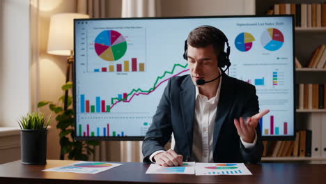 business presentation with graphs and charts