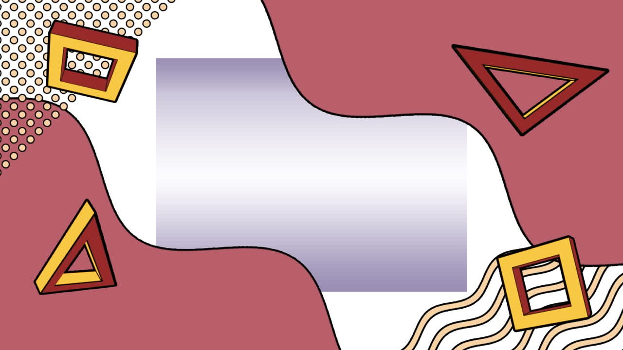 animación de gráficos geométricos en movimiento coloridos sobre fondo blanco