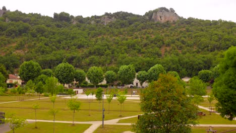 picturesque nature scenery in saint-gery village in the lot region of france. wide shot