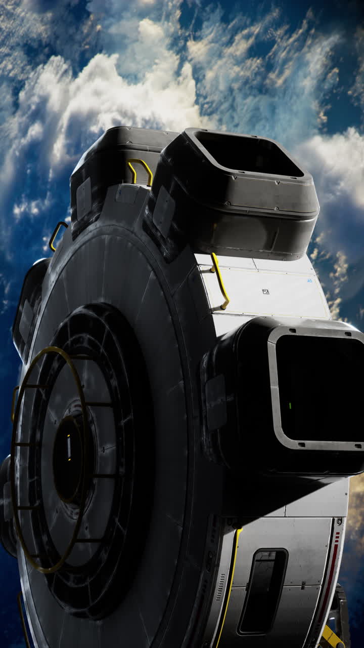 estación espacial en órbita alrededor de la tierra