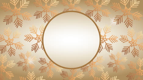 animación de felices navidades con marco circular dorado