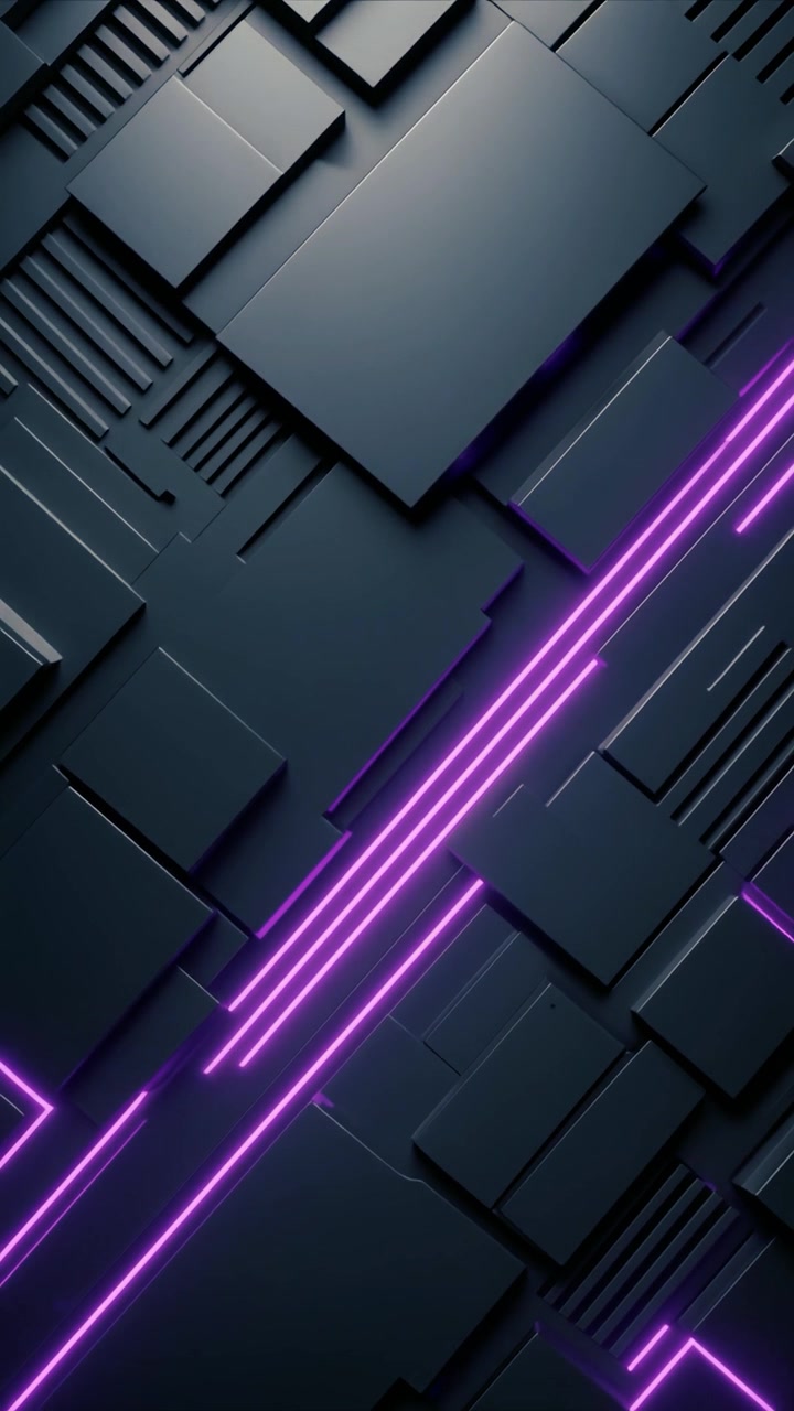 Dynamic Abstract Background with Glowing Purple Neon Lines