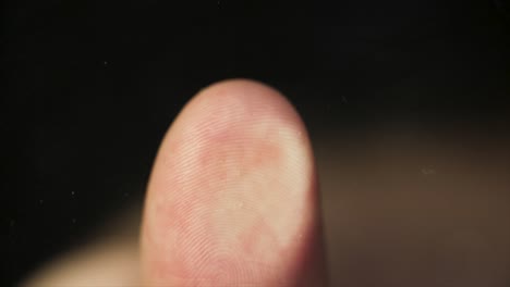 close-up of a fingertip