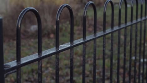 metal railings along urban street