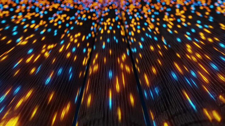 Big data cloud computing internet of things IOT AI network technology. Seamless loop 4K VJ background.