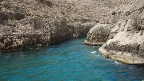 Panoramic-view-of-rock-formation-on-the-coast-in-Wied-iz-Zurrieq