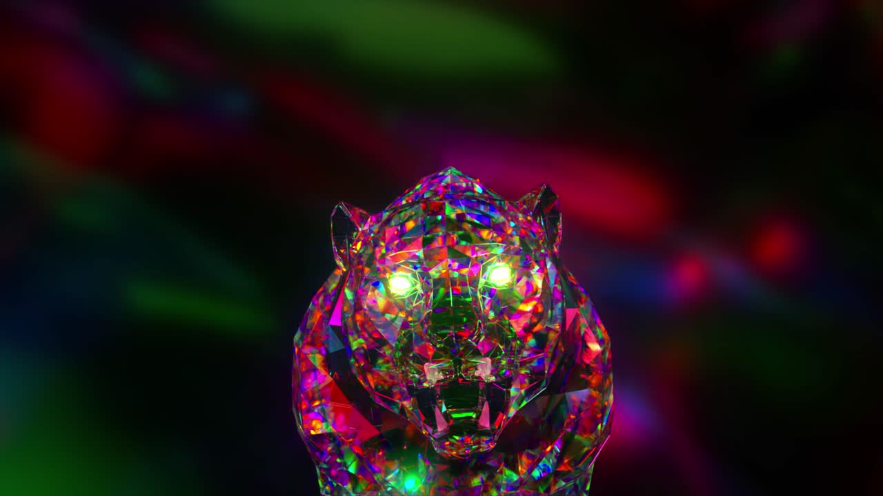 3d 렌더링 크리스탈 타이거