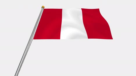 vídeo en bucle de la bandera peru.mov revoloteando en el viento, vídeo en cámara lenta de 4k, con canal alfa